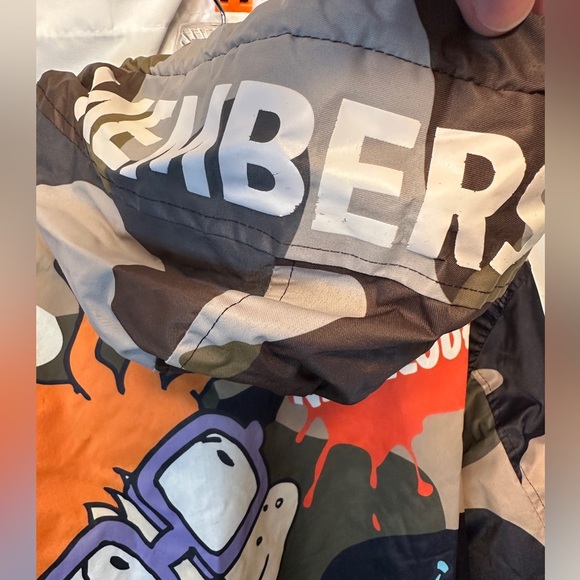 Members Only x Nickelodeon Rugrats Zip-Up Jacket Men's Medium Brown Cream Color - Picture 7 of 15